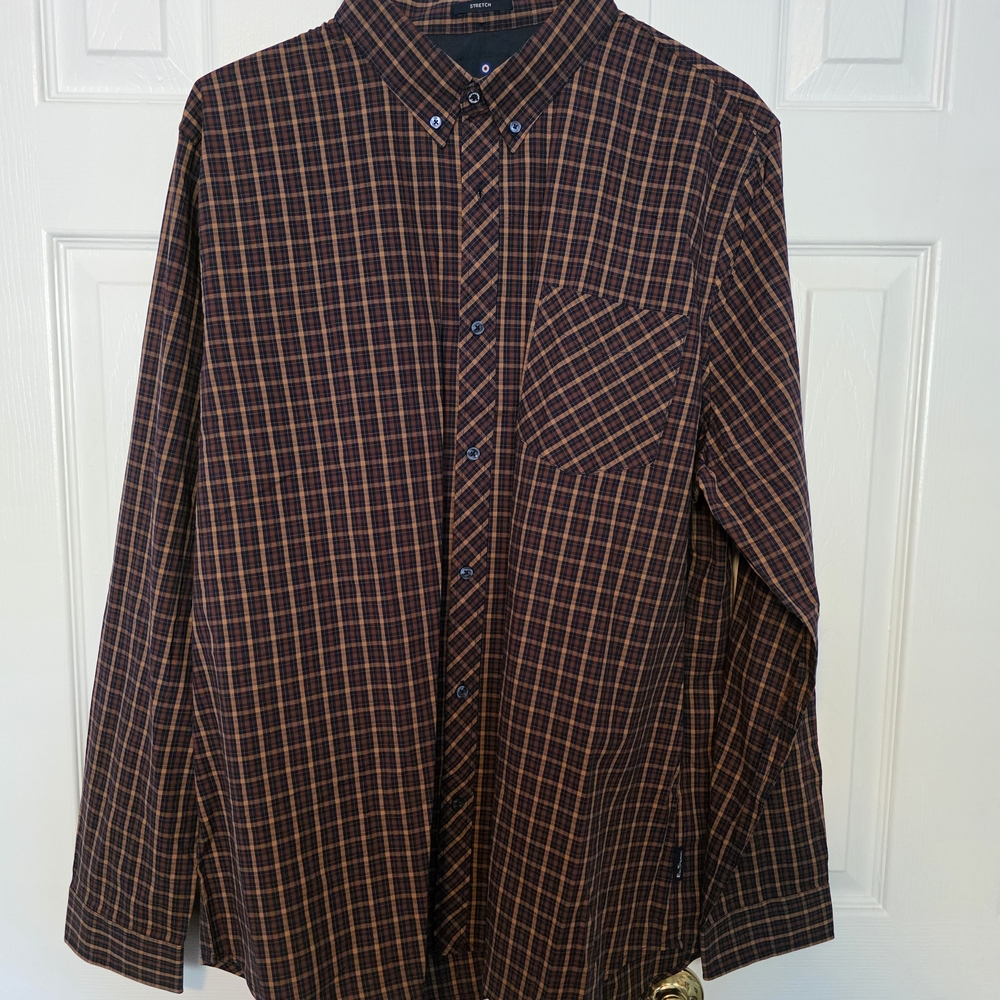 Ben Sherman Brown and Black Plaid Shirt